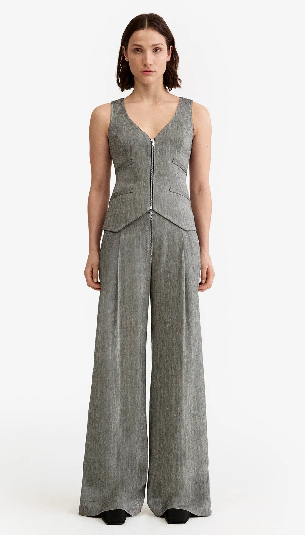 Exposed Zip Pleated Pant sold by Smythe product image thumbnail 3