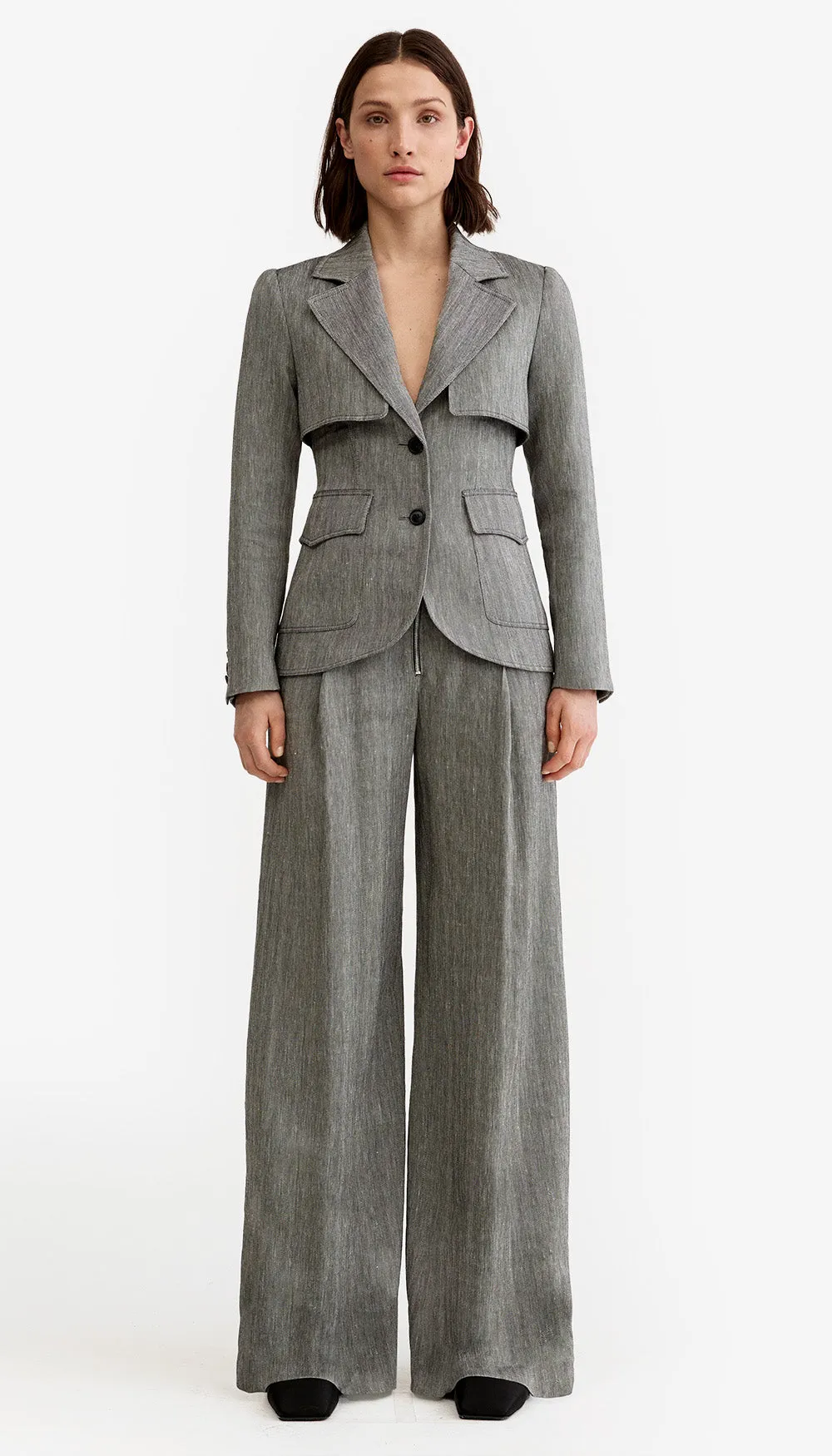 Exposed Zip Pleated Pant sold by Smythe product image thumbnail 2