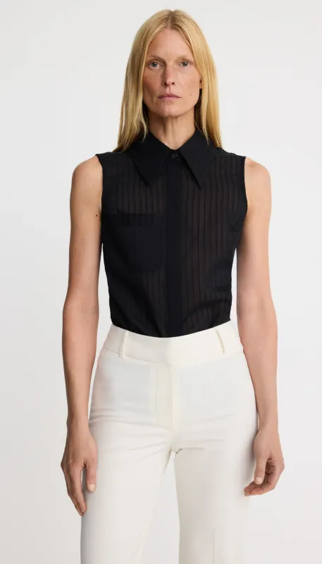 Sleeveless Point Collar Shirt sold by Smythe