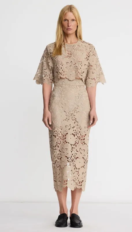 Lace Pencil Skirt sold by Smythe