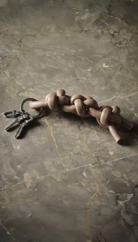 Leather Knot Keychain made by Smythe