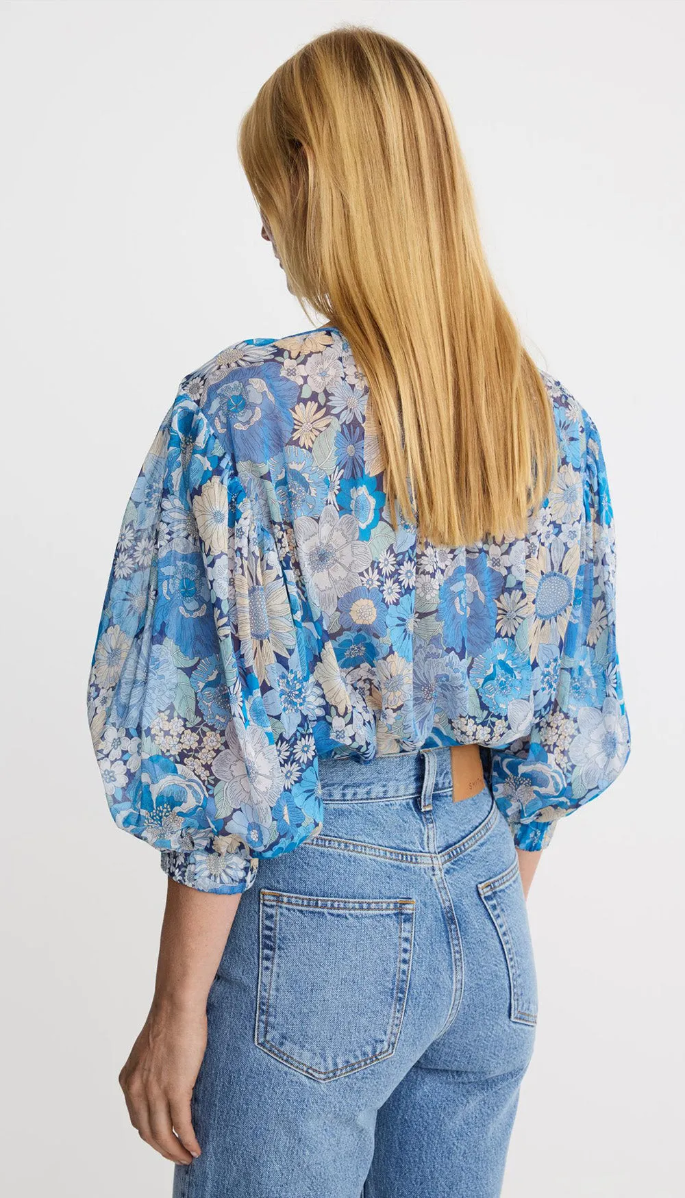 Shirred V-Neck Reversible Blouse sold by Smythe product image thumbnail 4