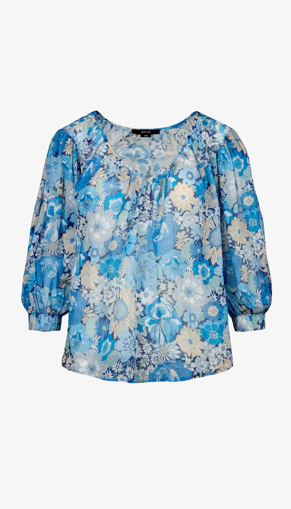 Shirred V-Neck Reversible Blouse sold by Smythe product image thumbnail 5