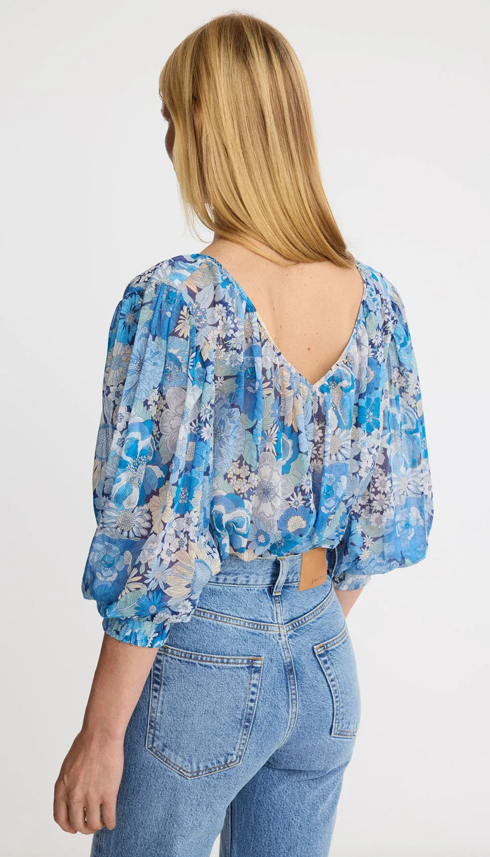 Shirred V-Neck Reversible Blouse sold by Smythe product image thumbnail 3