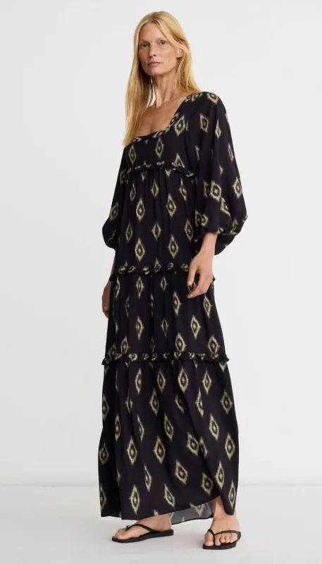 Square Neck Tiered Dress made by Smythe