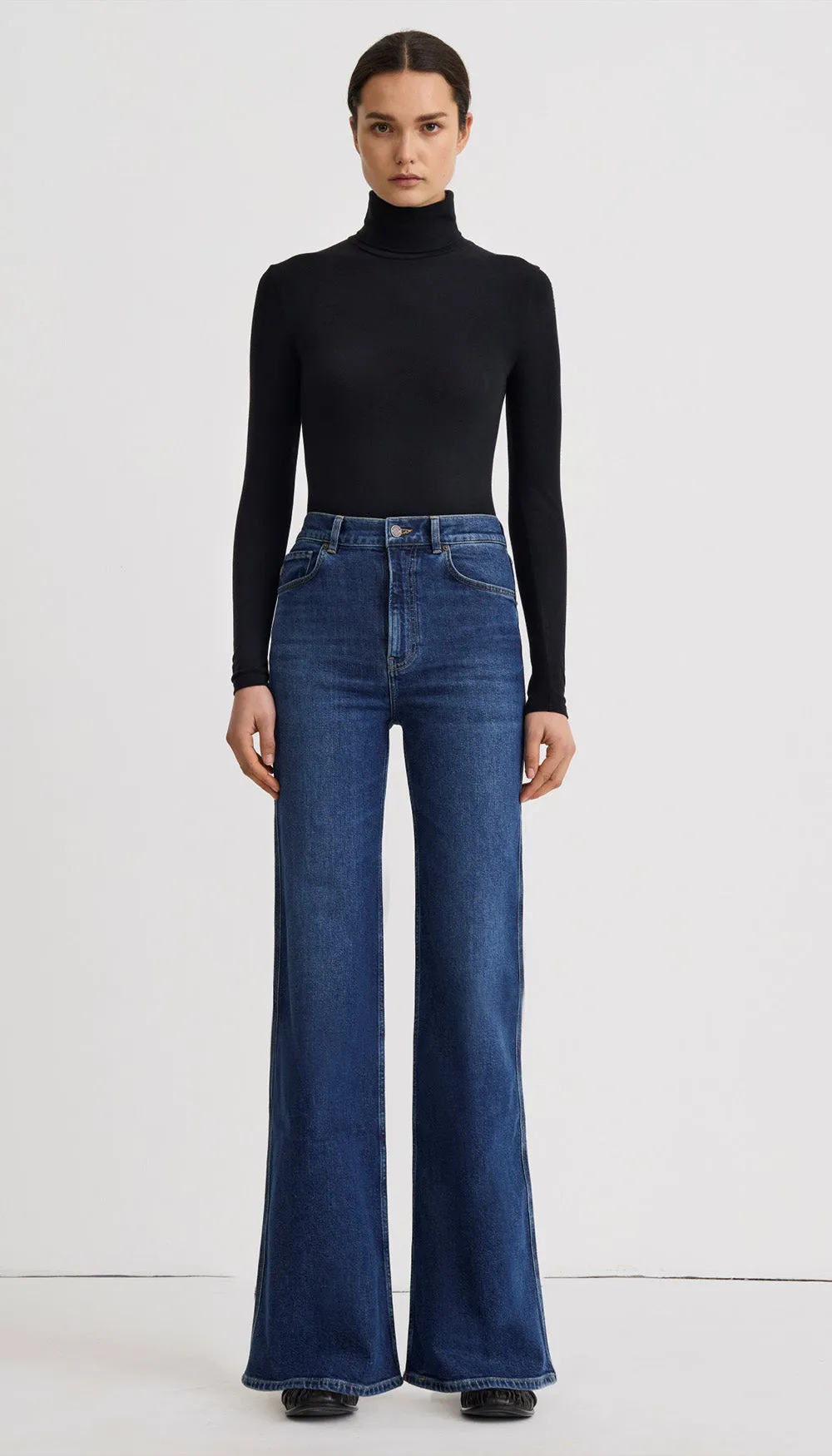 Swan Stretch High Rise Bootcut Jean sold by Smythe