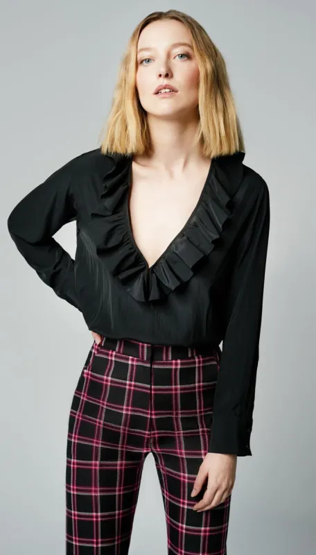 Deep V Ruffle Blouse sold by Smythe
