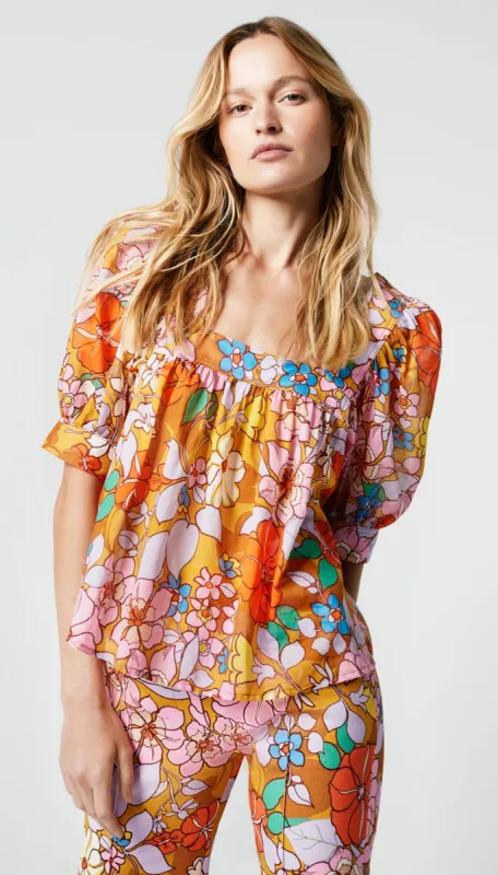 Cropped Square Neck Blouse sold by Smythe