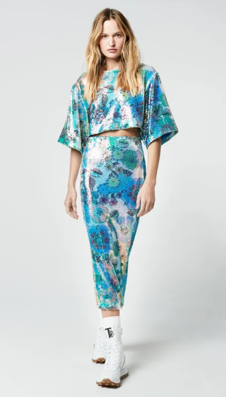 Pull On Sequin Skirt made by Smythe