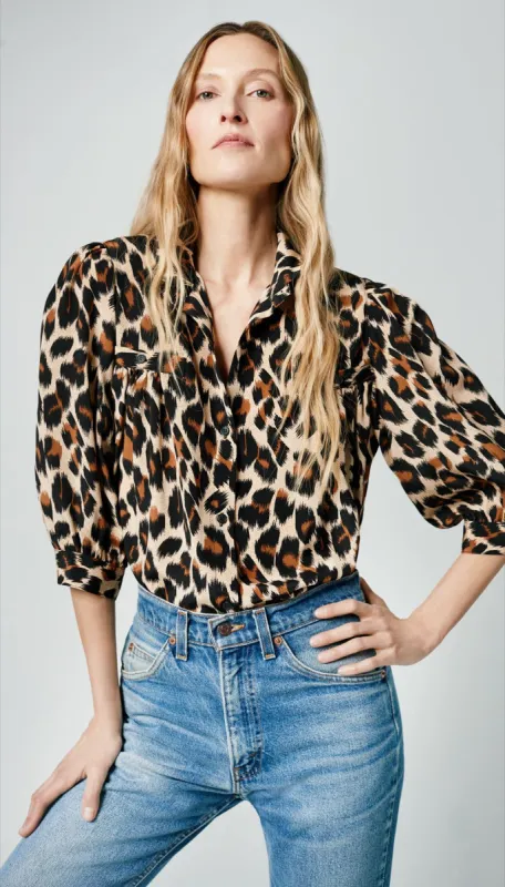 Silk Shirred Pocket Blouse sold by Smythe