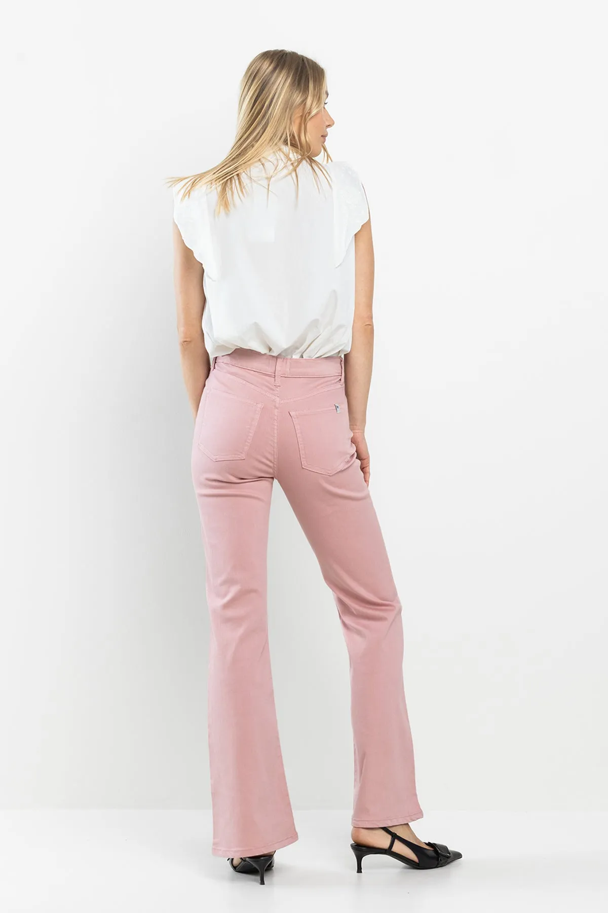 HIGH RISE SLIM BOOTCUT JEANS - PEACH sold by Sneak Peek product image thumbnail 2