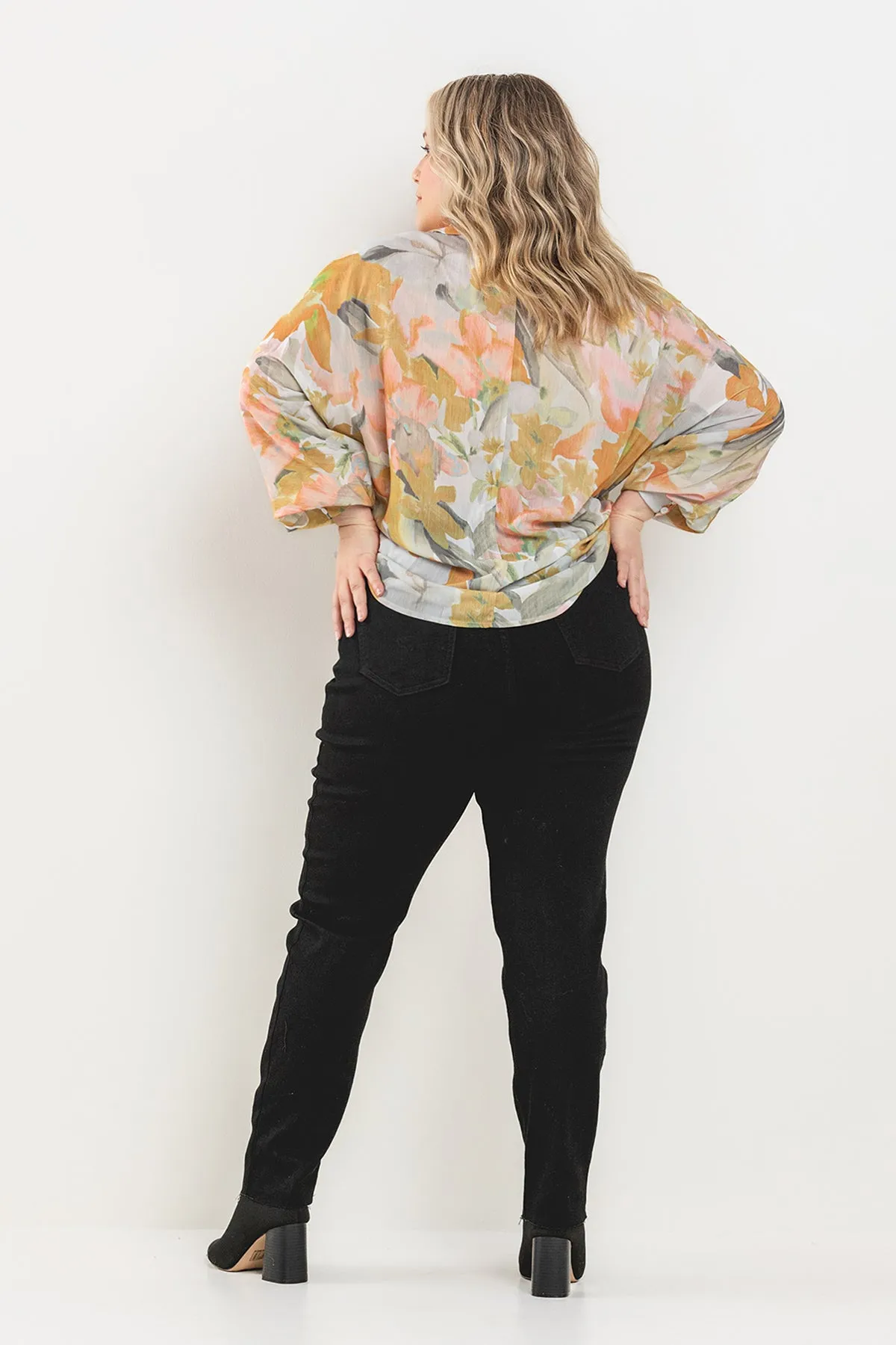 HIGH RISE CROPPED BUTTON FLY SKINNY JEANS - PLUS sold by Sneak Peek product image thumbnail 3