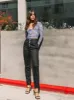 HIGH RISE BUTTON FLY COATED SKINNY JEANS - BLACK sold by Sneak Peek