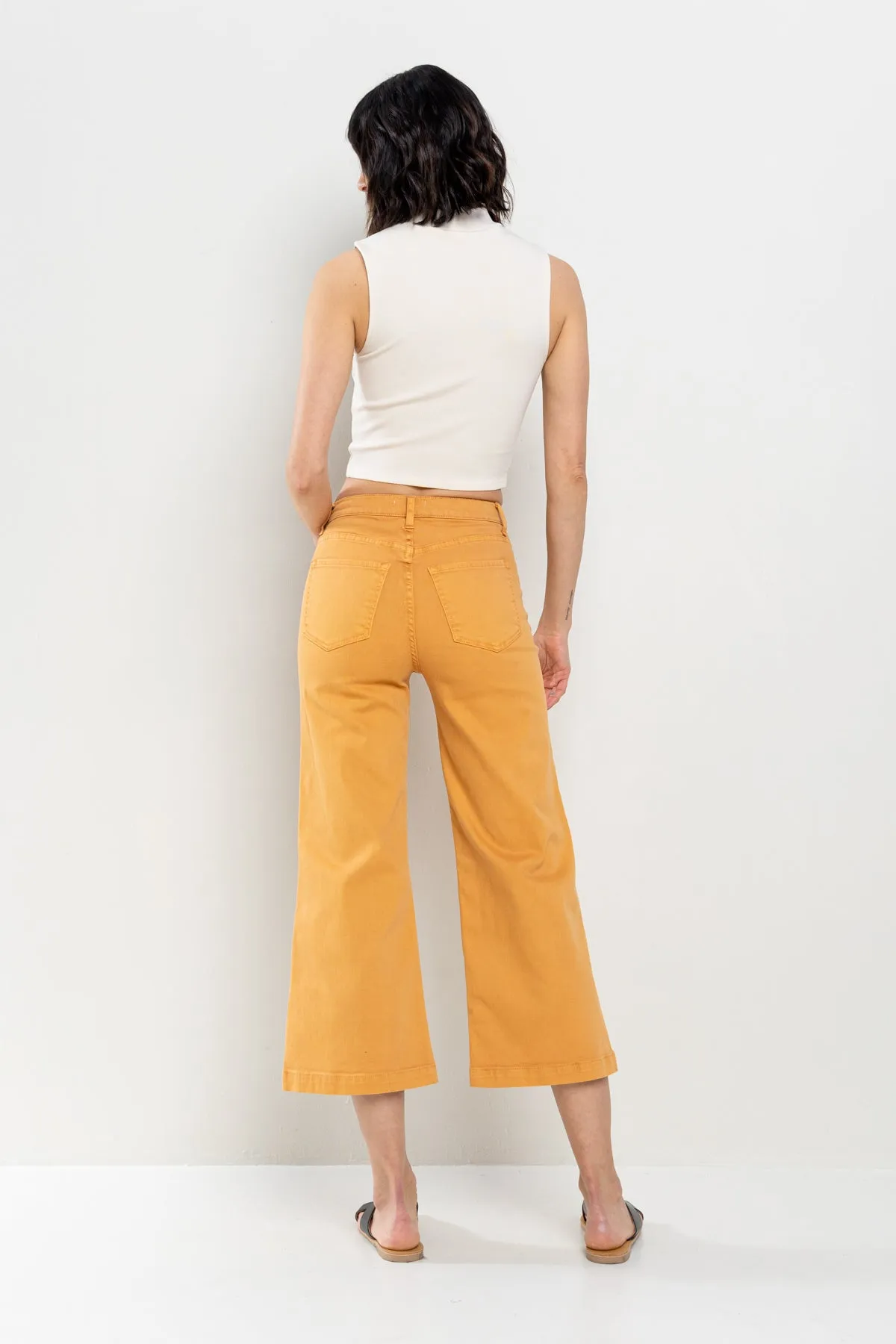 HIGH RISE CROPPED WIDE LEG JEANS - INCA GOLD sold by Sneak Peek product image thumbnail 2