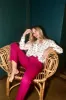 HIGH RISE RAW CUT STRAIGHT JEANS - VIVA MAGENTA sold by Sneak Peek
