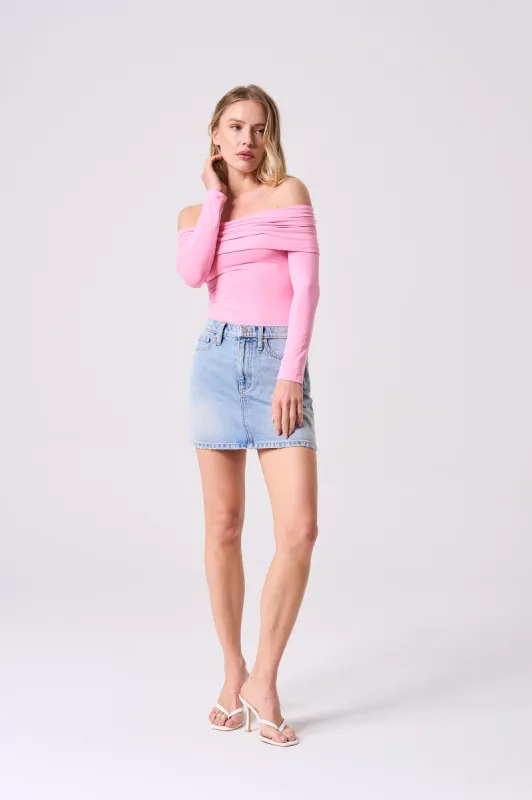 DENIM MINI SKIRT - LIGHT VINTAGE sold by Sneak Peek