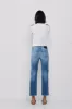MID RISE CROPPED KNEE SLIT STRAIGHT JEANS - MEDIUM LIGHT sold by Sneak Peek
