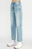 HIGH RISE THIGH-FADED STRAIGHT CROPPED JEANS - LIGHT VINTAGE sold by Sneak Peek