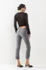 HIGH RISE KNEE DISTRESSED KICK FLARE JEANS - GREY sold by Sneak Peek