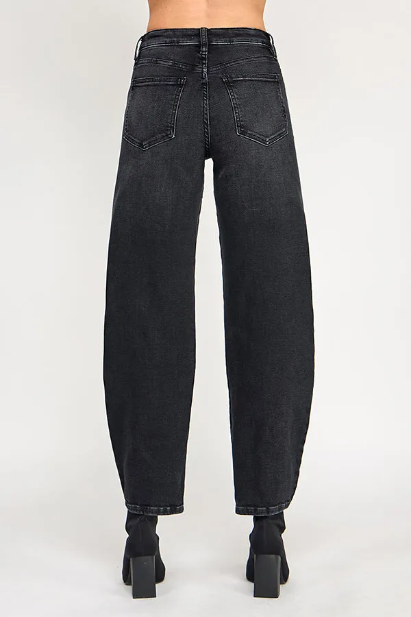 BARRYMORE - HIGH RISE BARREL JEANS IN WASHED BLACK sold by Sneak Peek product image thumbnail 4