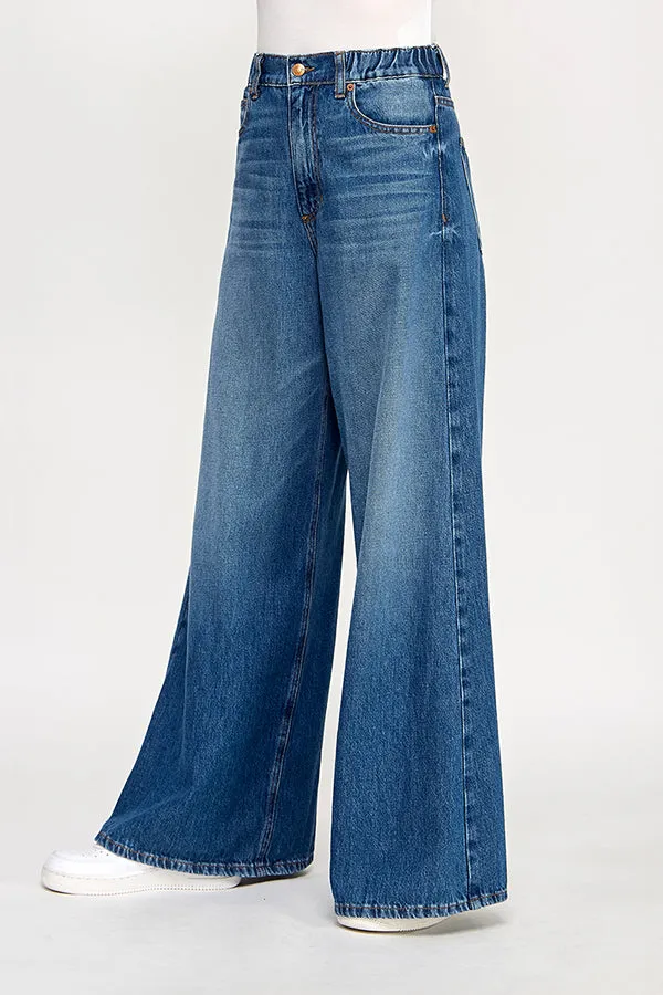 SOPHIE - HIGH RISE WIDE LEG JEANS IN MEDIUM DARK sold by Sneak Peek product image thumbnail 3