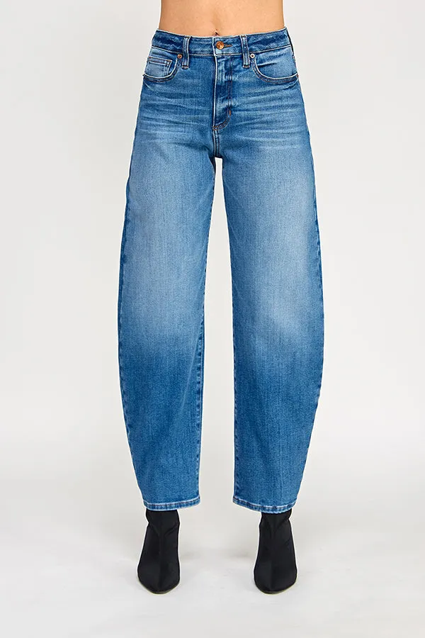 BARRYMORE - HIGH RISE BARREL JEANS IN MEDIUM BLUE sold by Sneak Peek product image thumbnail 2
