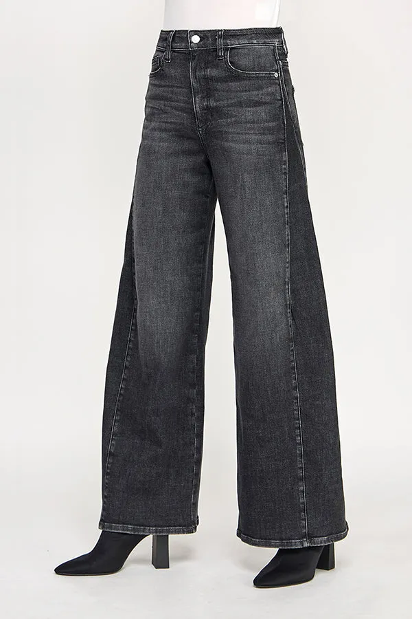HIGH RISE WIDE LEG JEANS IN BLACK (P-SP-P111BK) sold by Sneak Peek product image thumbnail 4