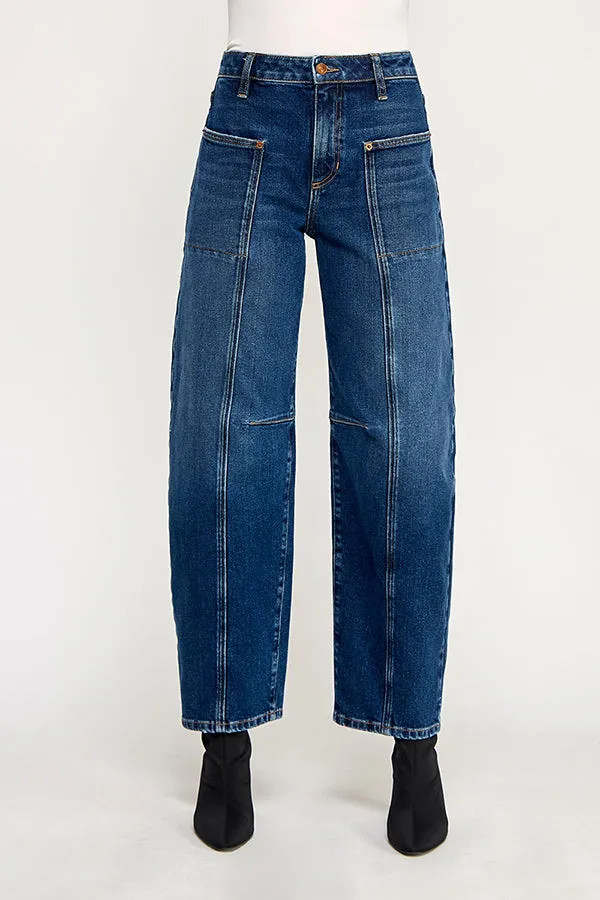 HIGH RISE BALLOON JEANS IN MEDIUM DARK (P-SP-P106CI) sold by Sneak Peek product image thumbnail 2