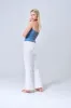 HIGH RISE KNEE DISTRESSED FLARE JEANS - WHITE sold by Sneak Peek