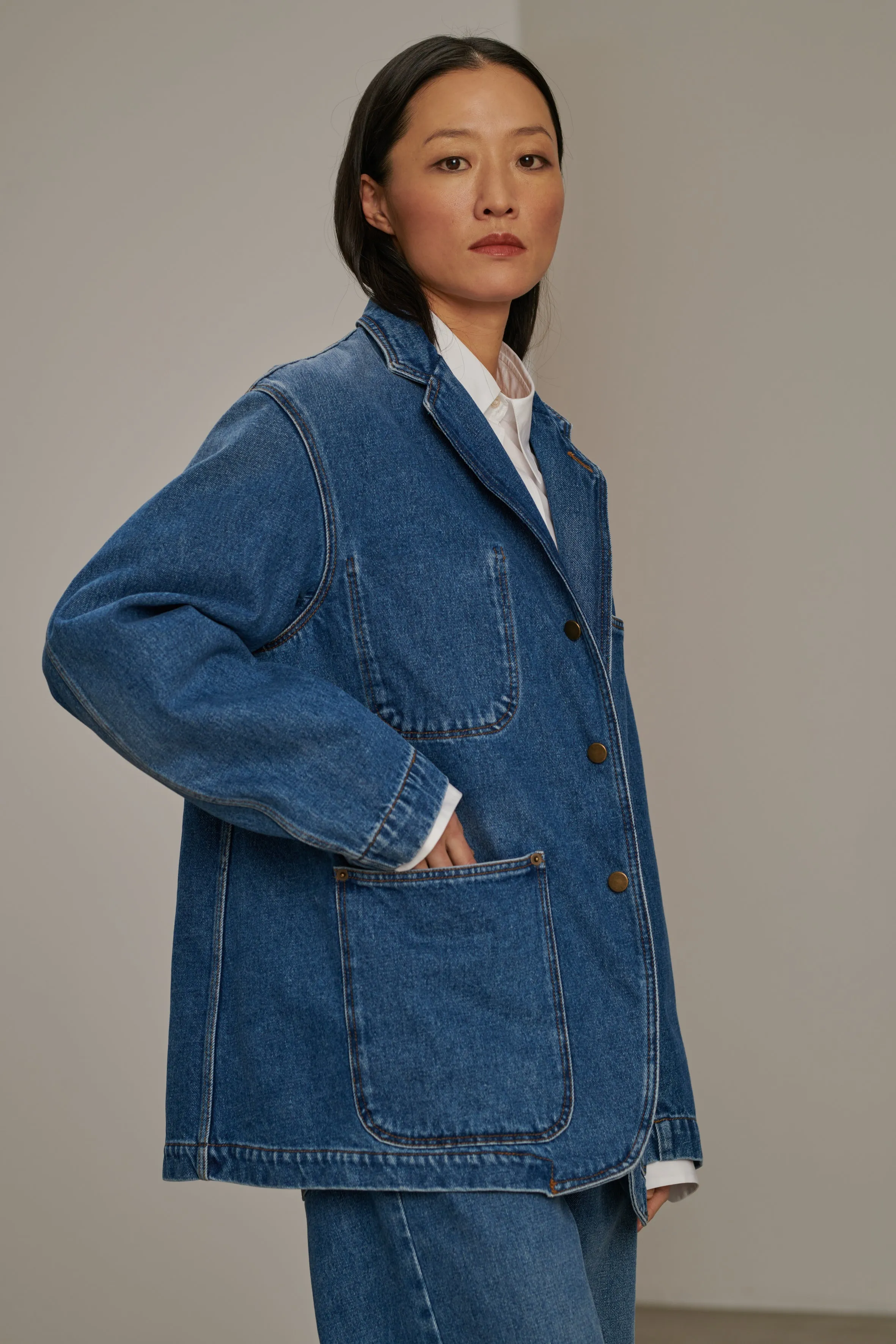 VESTE CHARLIZE BLEUE sold by soeur