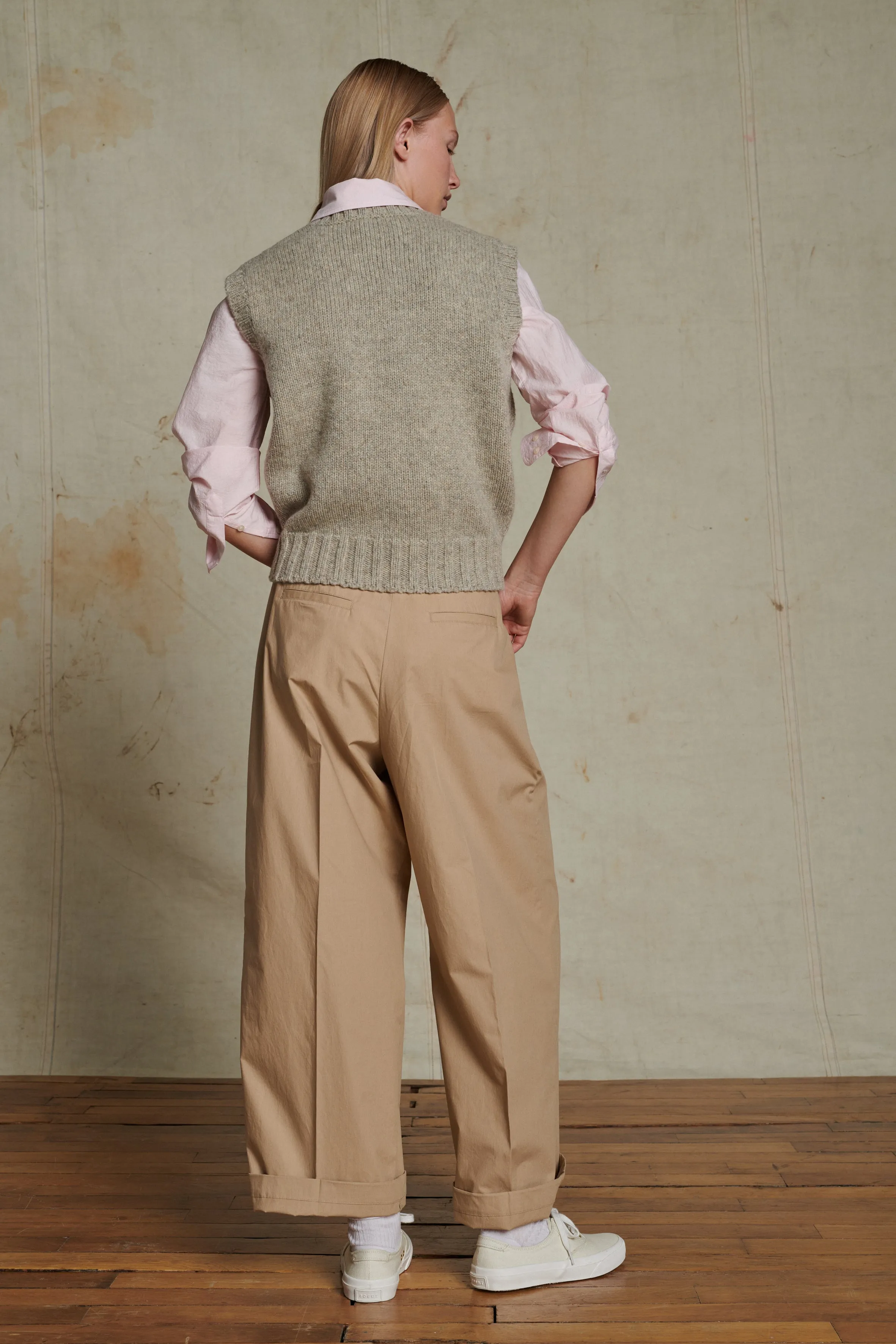 パンツ No.0248 BMT washing beige wide PT サイドラインニットパンツ – MES VACANCES