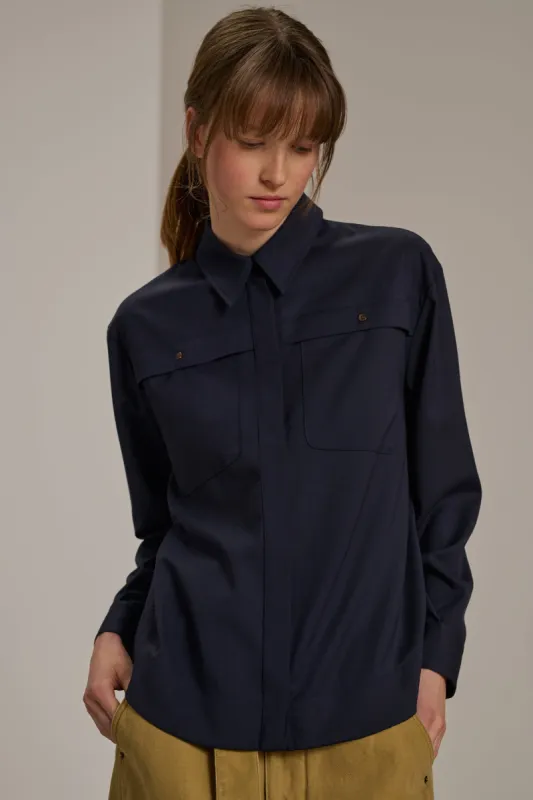 CHEMISE CARNAC  NAVY sold by soeur