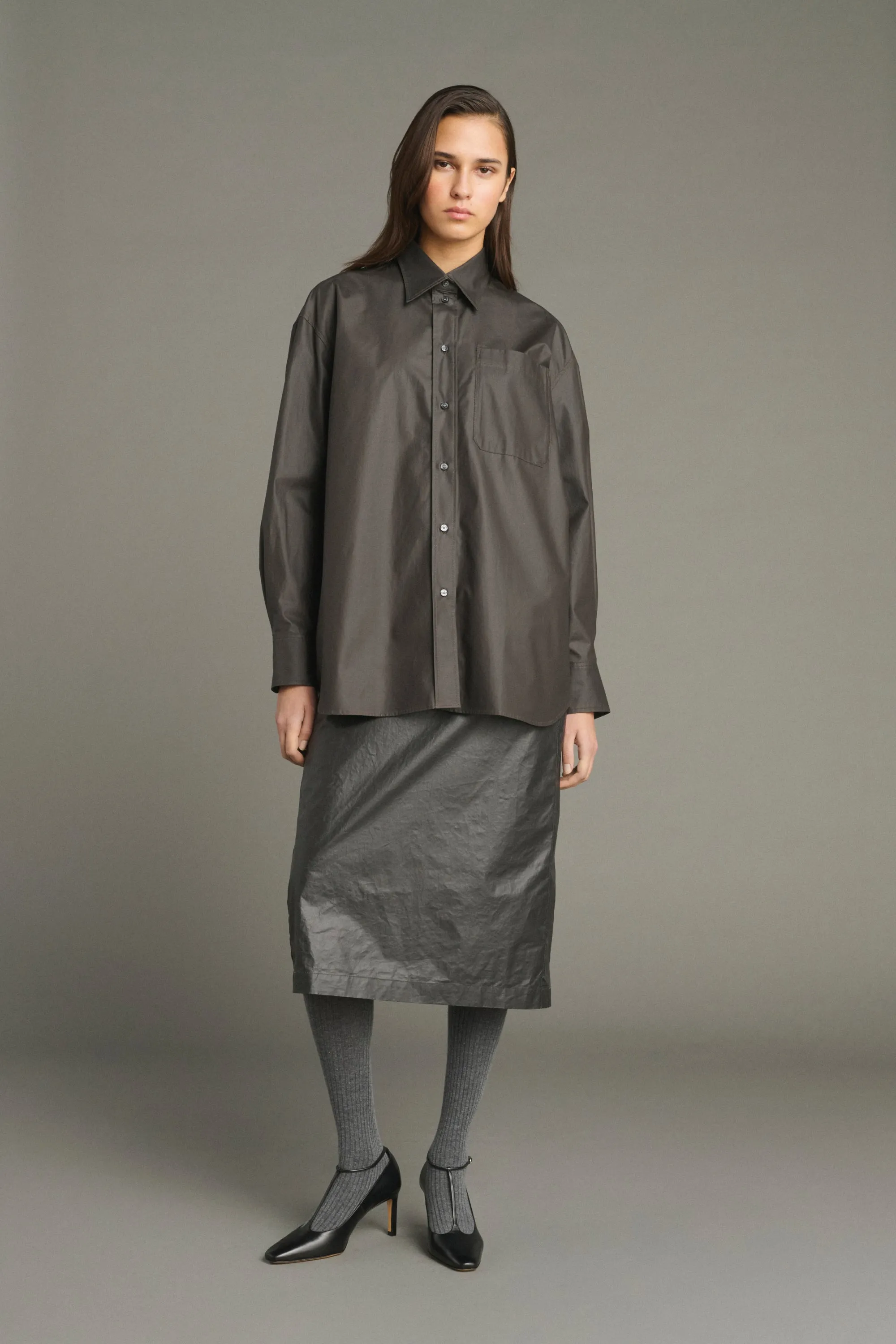 CHEMISE CARLOTTA MARRON FONCÉ sold by soeur