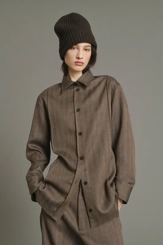 CHEMISE LISBONNE MARRON/PARME made by soeur