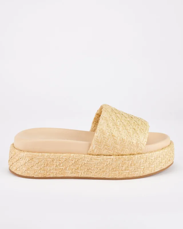 Dustin Flatform Natural Raffia sold by Sol Sana