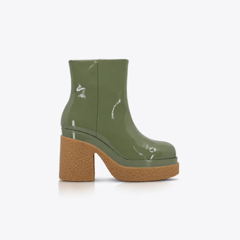 Altura Ankle Boot Patent Olive made by Sol Sana