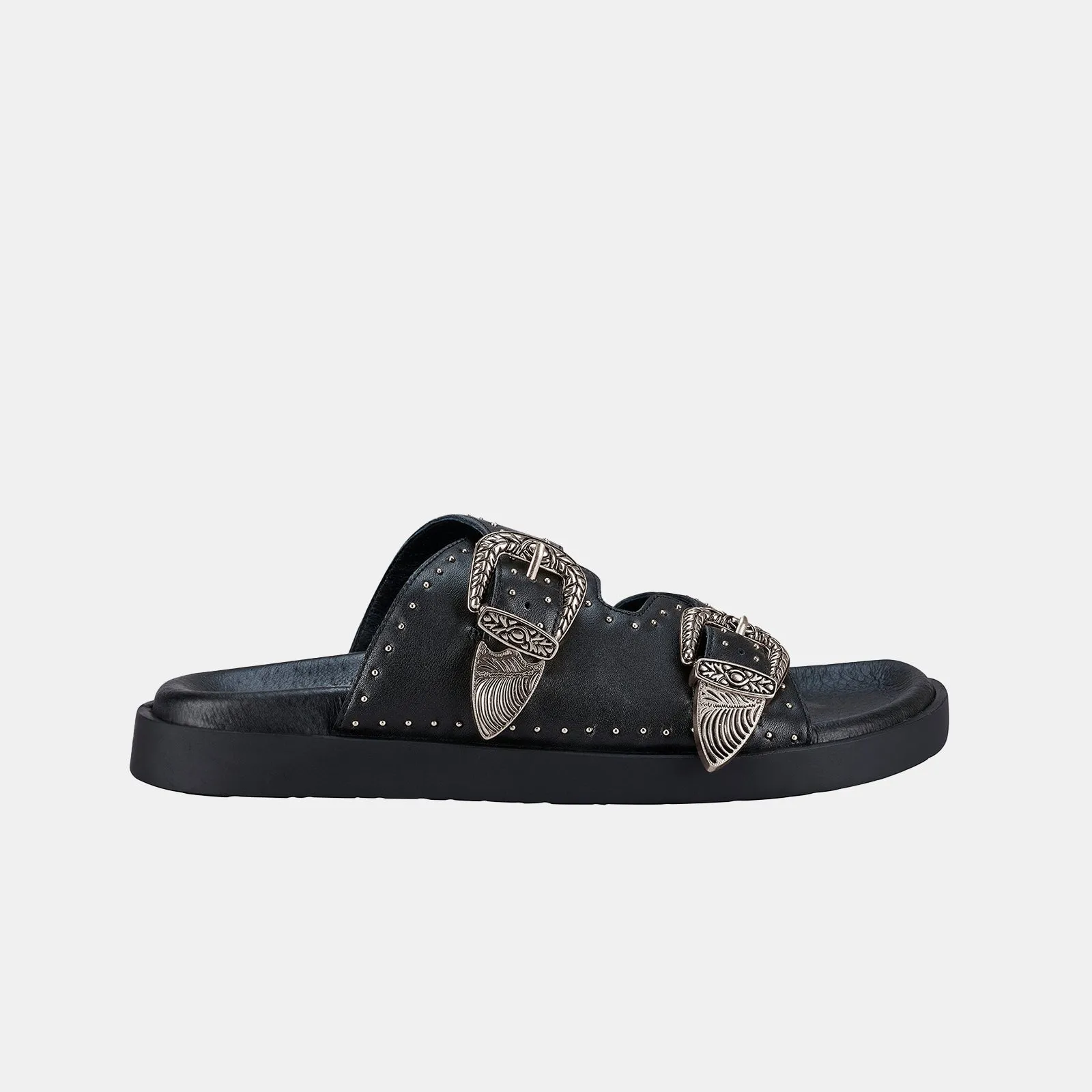 Eastwood Stud Footbed Black/Silver sold by Sol Sana