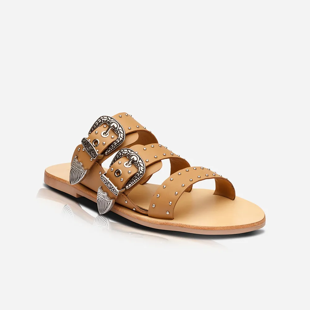 Eastwood Stud Slide Tan/Silver sold by Sol Sana product image thumbnail 3
