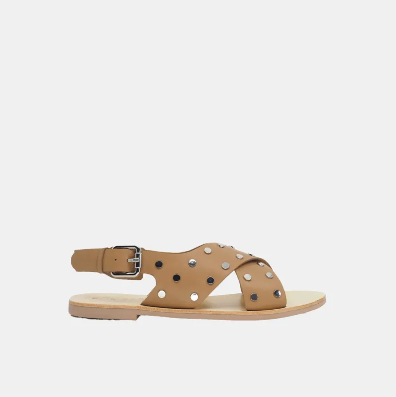 Kyra Sandal Tan/Silver sold by Sol Sana