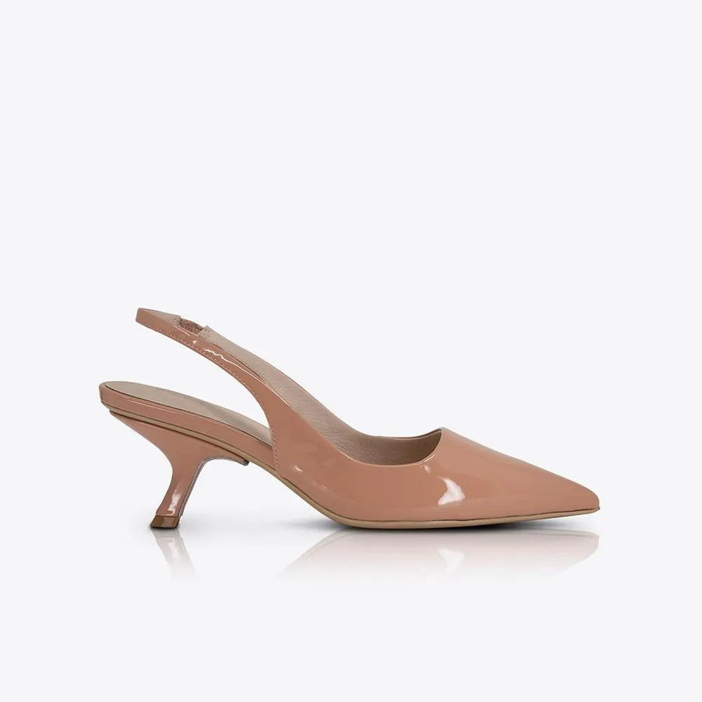Sandra Heel Patent Peach sold by Sol Sana
