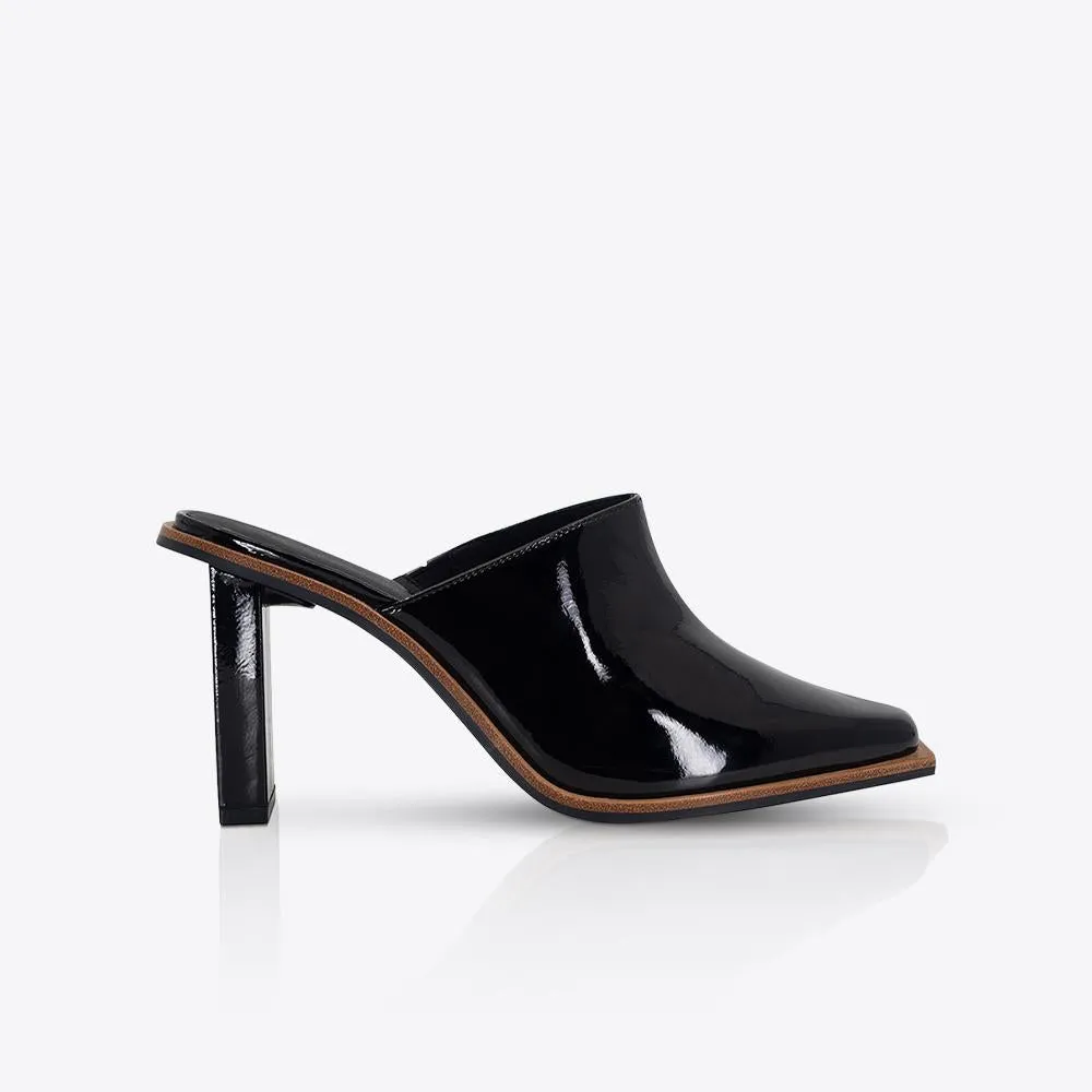 Eon Mule Patent Black sold by Sol Sana