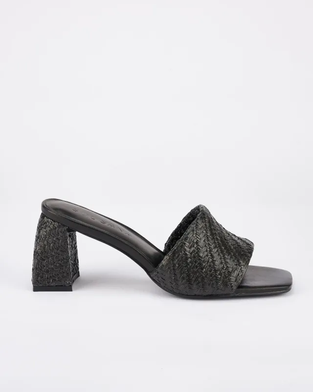 Lenny Mule Black Raffia sold by Sol Sana