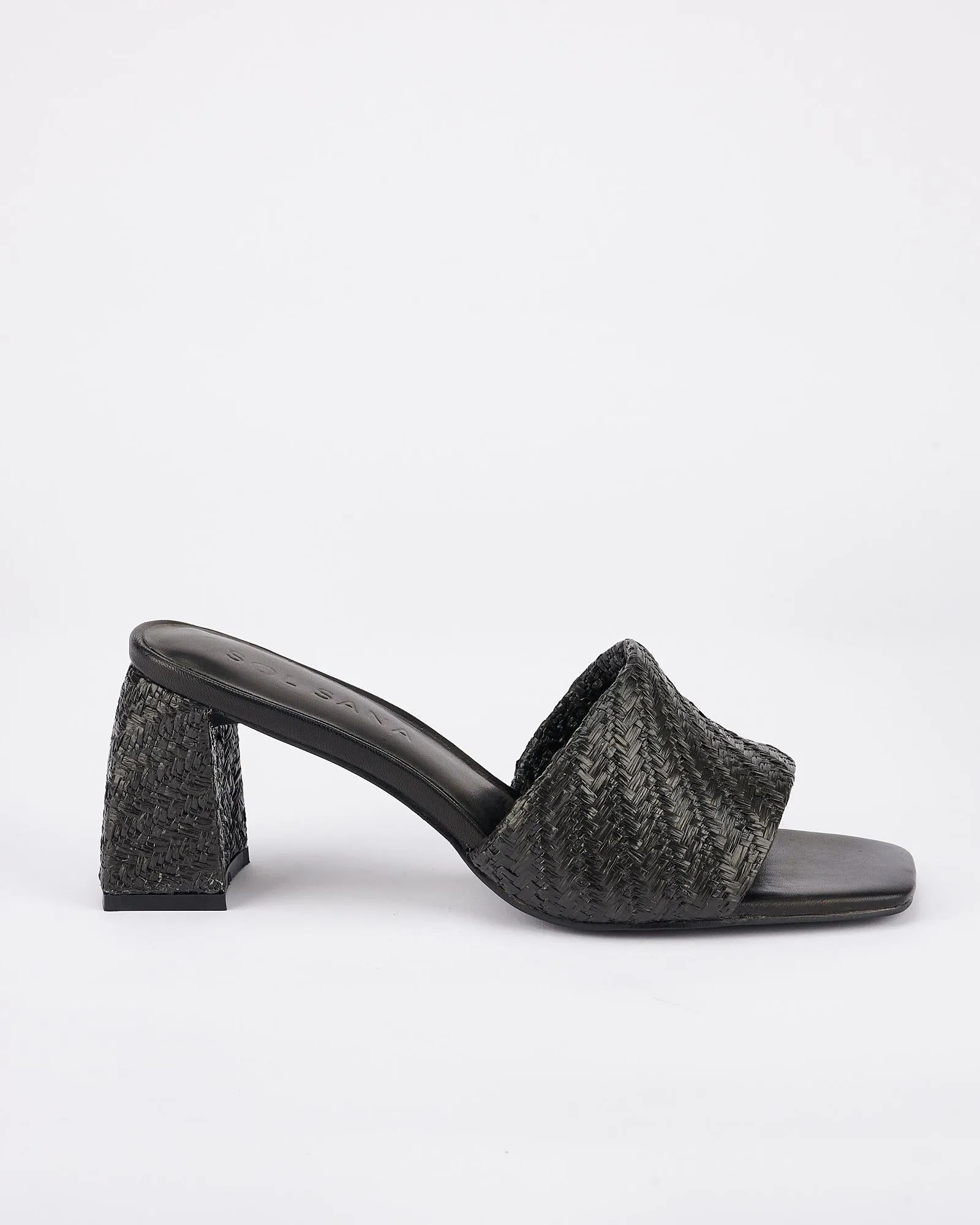 Lenny Mule Black Raffia sold by Sol Sana