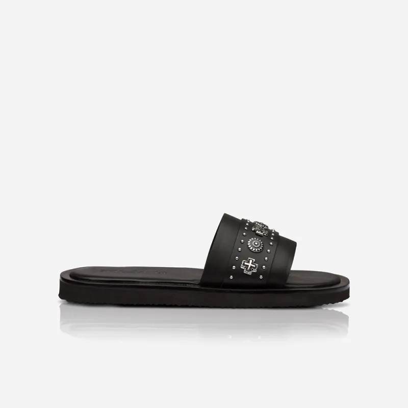 Cleo Slide Black/Silver sold by Sol Sana