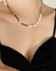 Mini Pearl & Gold Bead Neclace White Pearl/Multicolour bead sold by Sol Sana