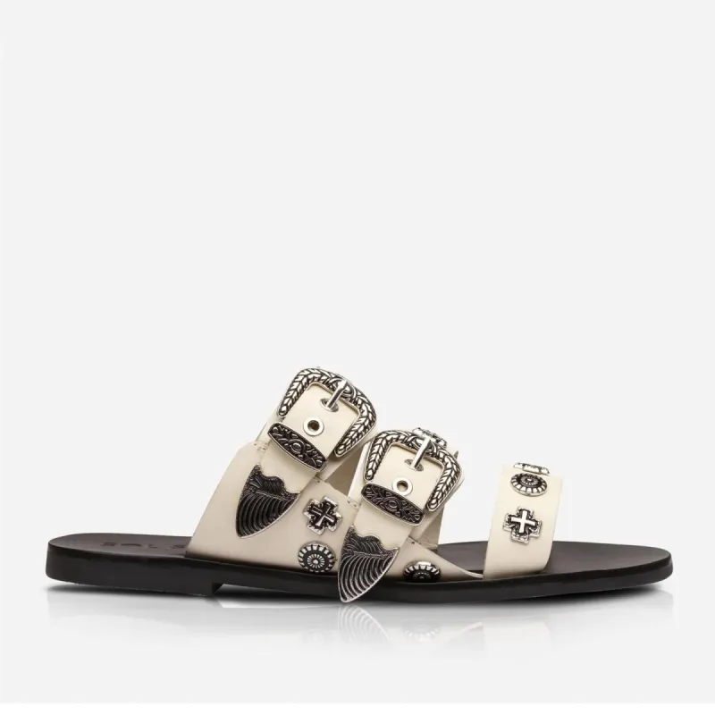 Eastwood Slide Off White/Silver sold by Sol Sana