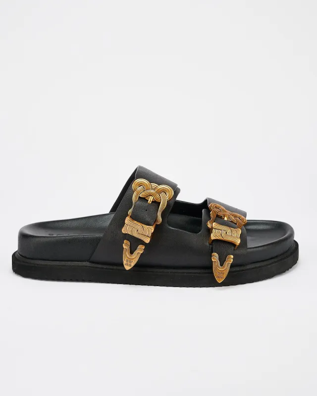 Scribe Footbed Black/Gold sold by Sol Sana