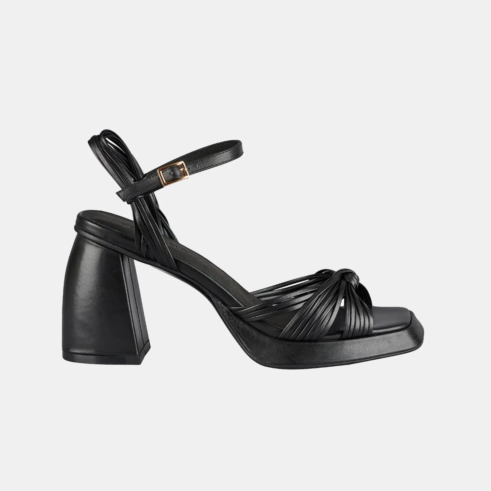 Evita Platform Heel Black sold by Sol Sana