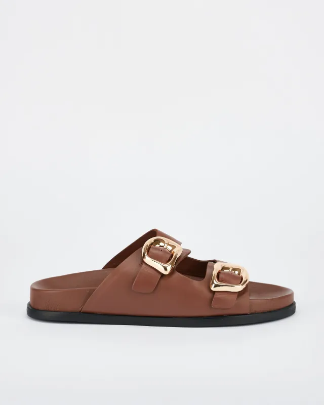 San Jose Footbed Cocoa/Gold sold by Sol Sana