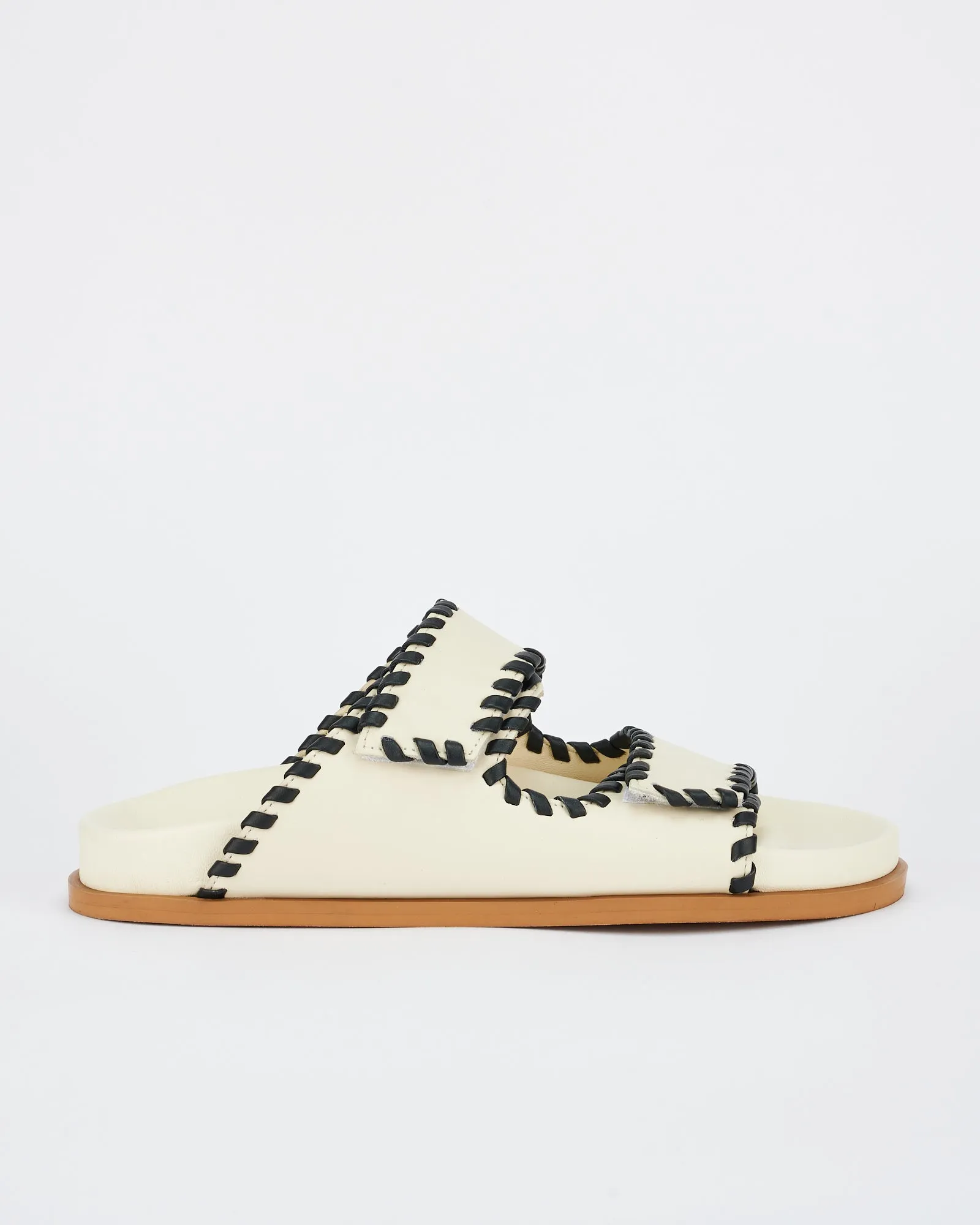 Fontelina Footbed Off White / Black Trim sold by Sol Sana
